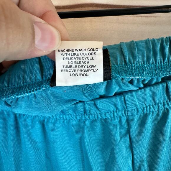 Vintage Salon Studio Blue Elastic Waist Band Wide Leg Pull On Pants Size XLP - Picture 6 of 6